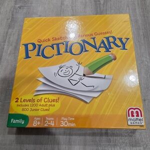 Pictionary Board Game By Mattel Factory 2013 Family Edition Ages 8+ New Sealed